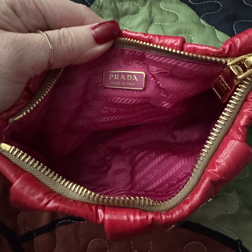 Prada Crimson Leather Wristlet - Picture 3 of 3